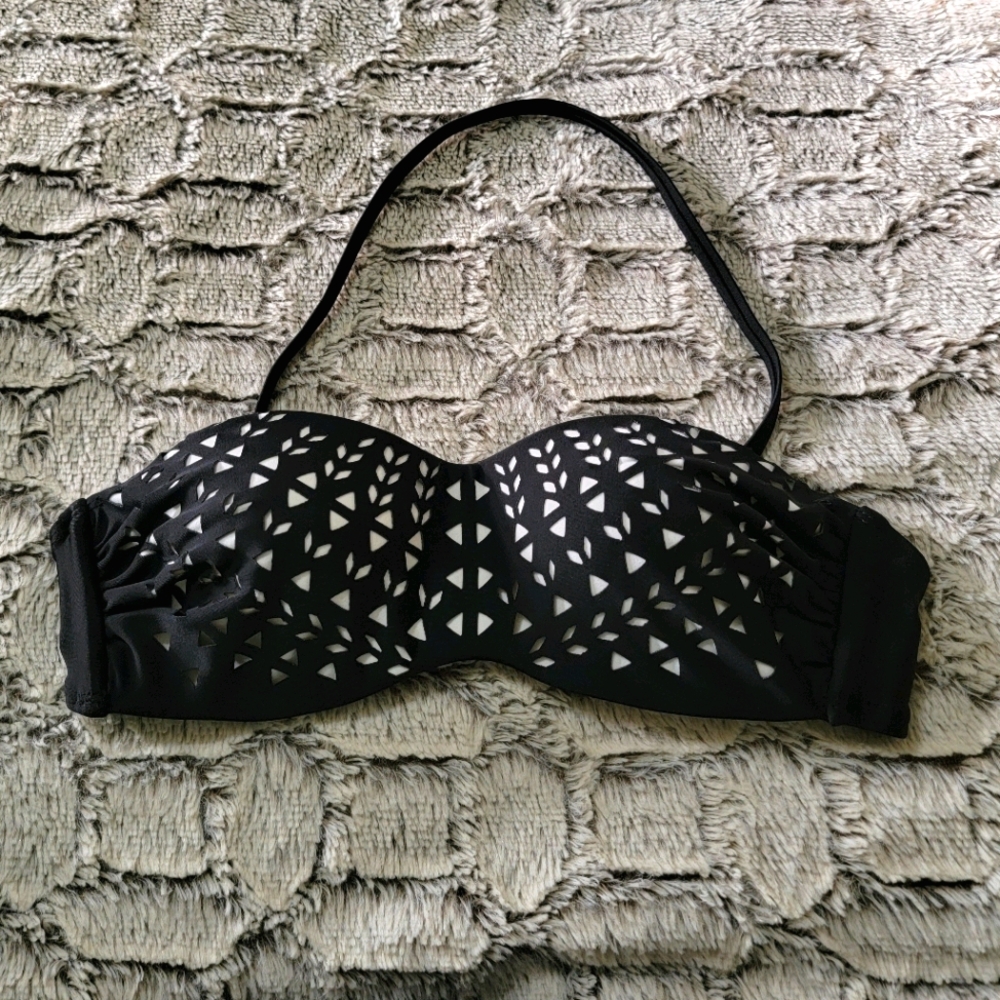 CAPE JUBY Cutout Halter Bandeau Bikini Top
